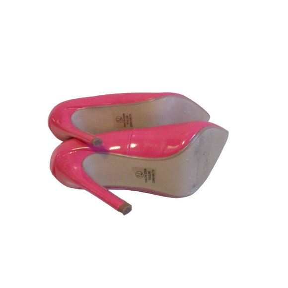 *Heart in D 'Barbie' Bubble Gum Pink Pointed Toe Stiletto Pumps Patent Leather - Picture 7 of 7